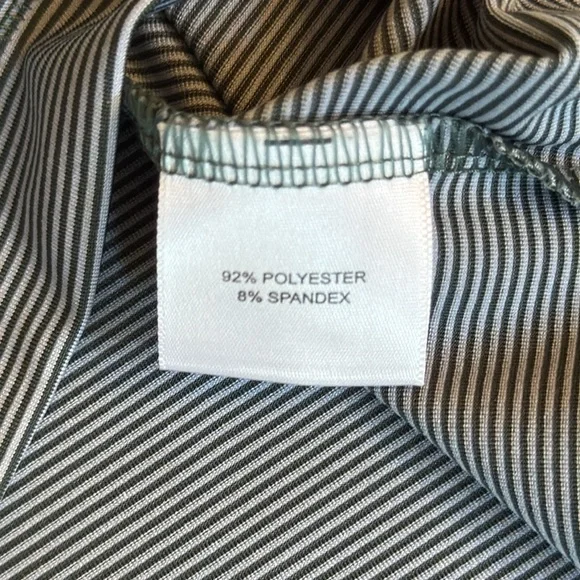 Peter Millar Light Blue with Navy stripe, Summer Comfort Polo Shirt, size large - Picture 5 of 6